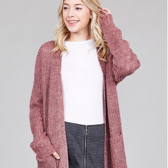 HP🛍Pink cardigan knit long sleeve sweater - Picture 2 of 4